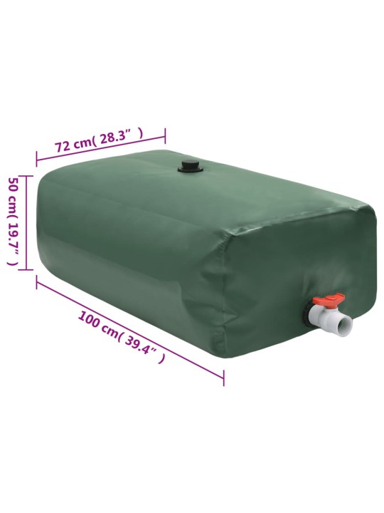Taitettava vesisäiliö hanalla 360 l pvc