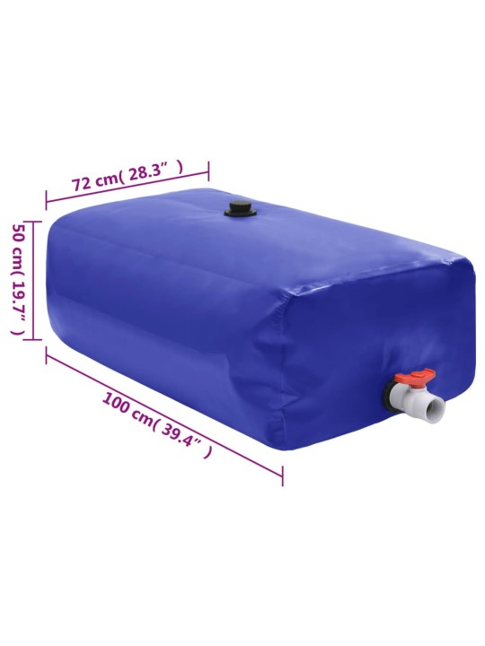 Taitettava vesisäiliö hanalla 360 l pvc