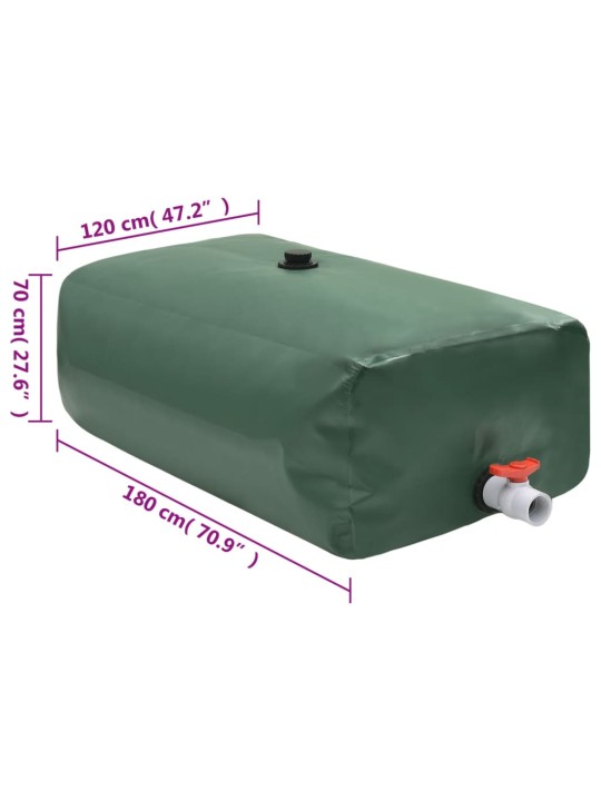 Taitettava vesisäiliö hanalla 1500 l PVC