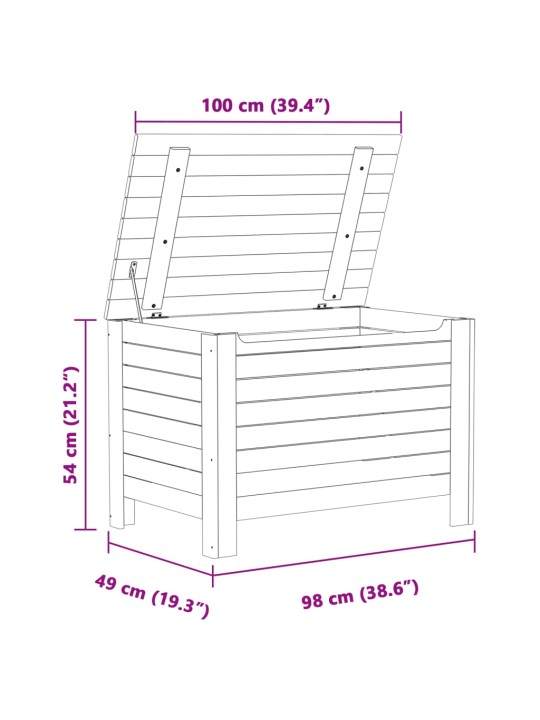 Säilytyslaatikko kannella RANA 100x49x54 cm täysi mänty