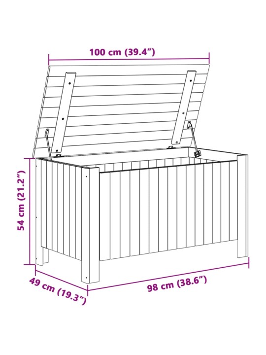 Säilytyslaatikko kannella RANA 100x49x54 cm täysi mänty