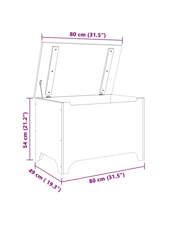 Säilytyslaatikko kannella RANA 80x49x54 cm täysi mänty