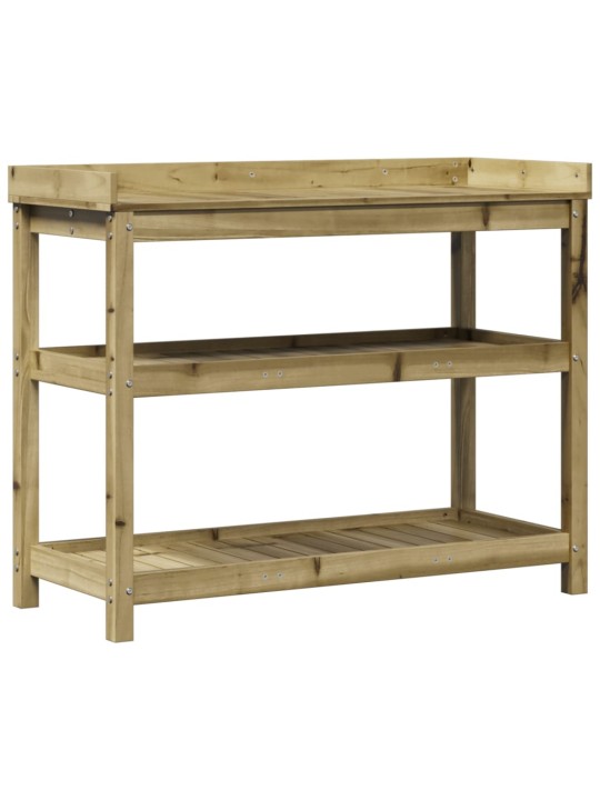Ruukutuspöytä hyllyillä 108x45x86,5 cm kyllästetty mänty