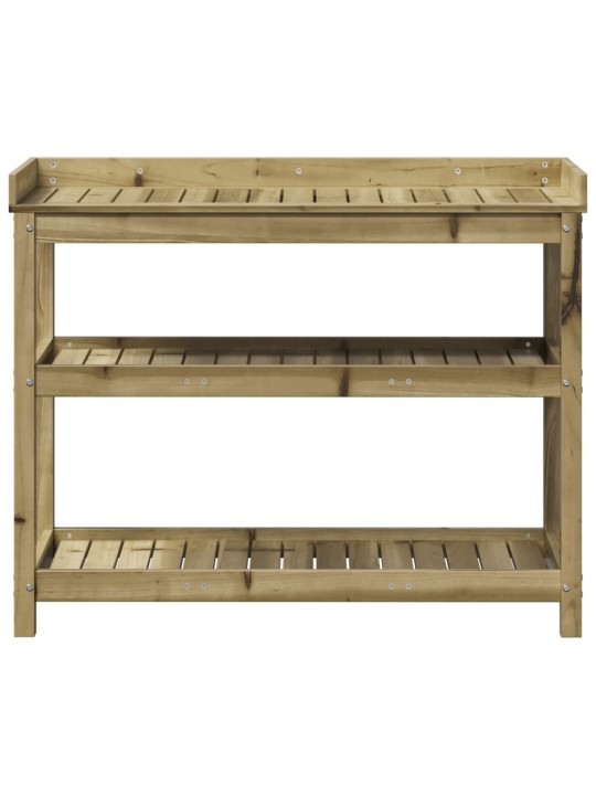 Ruukutuspöytä hyllyillä 108x45x86,5 cm kyllästetty mänty
