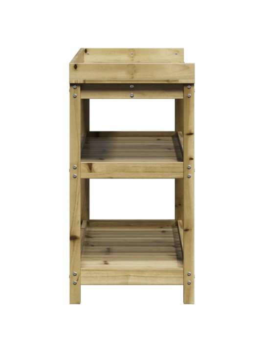 Ruukutuspöytä hyllyillä 108x45x86,5 cm kyllästetty mänty