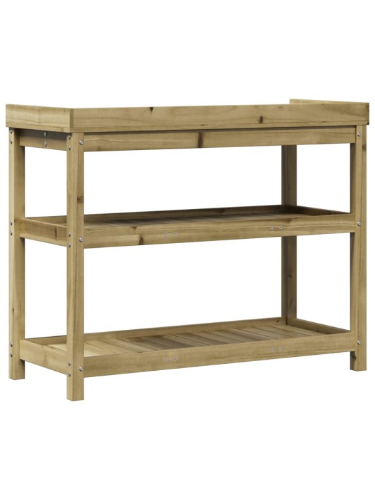 Ruukutuspöytä hyllyillä 108x45x86,5 cm kyllästetty mänty