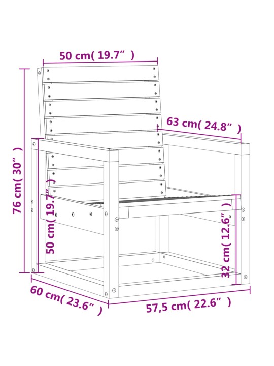 Puutarhatuoli 57,5x63x76 cm täysi douglaskuusi