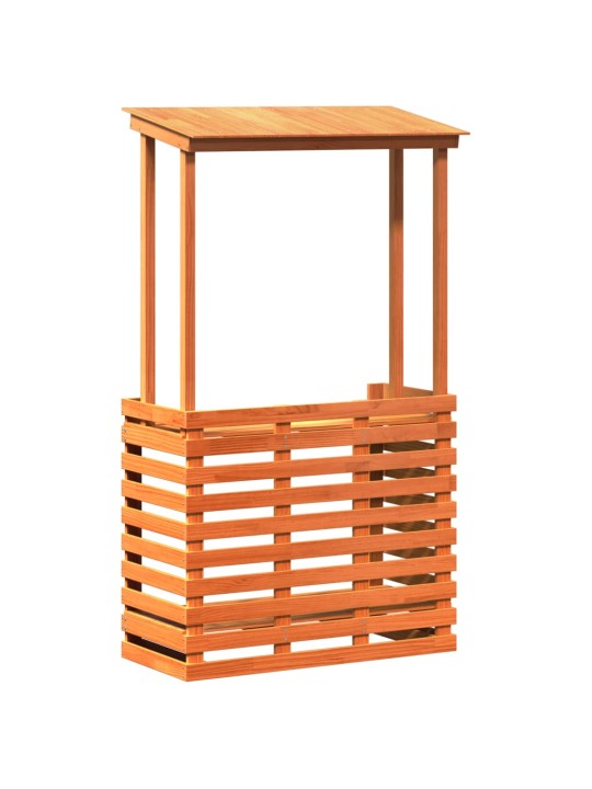 Ulkobaaripöytä katolla ruskea 112,5x57x195,5 cm täysi mänty