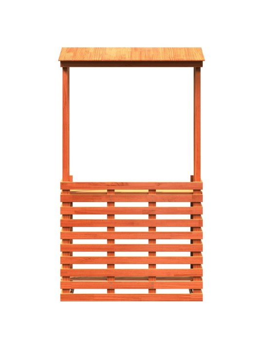 Ulkobaaripöytä katolla ruskea 112,5x57x195,5 cm täysi mänty