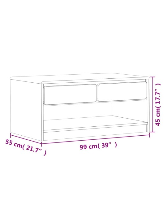 Sohvapöytä SAUDA harmaa 99x55x45 cm täysi mänty