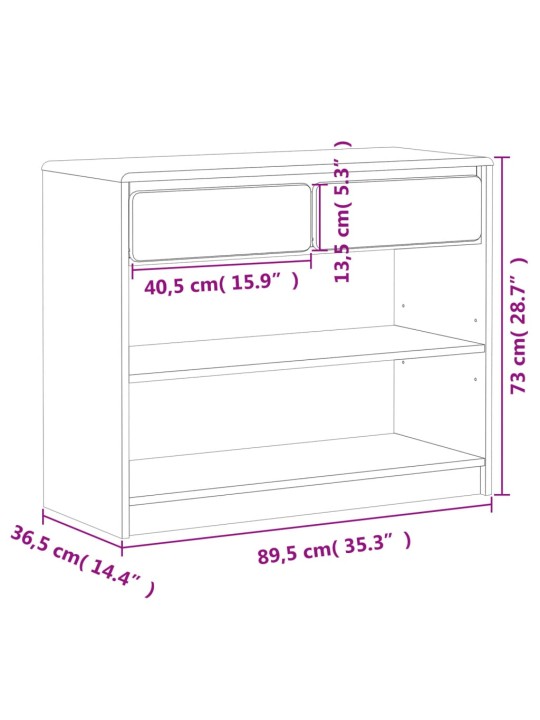 Konsolipöytä SAUDA tammenvärinen 89,5x36,5x73 cm täysi mänty