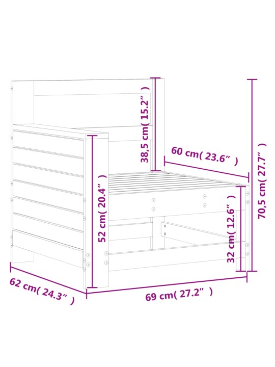 Puutarhan sohvatuoli 69x62x70,5 cm täysi Douglas kuusi