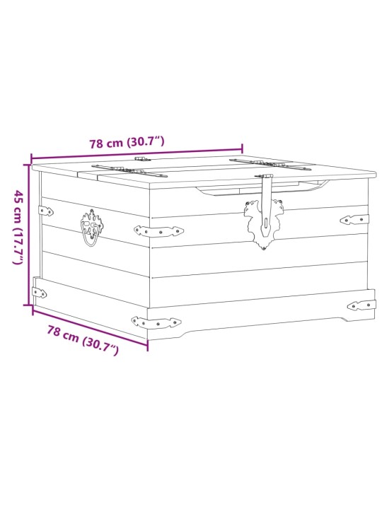 Säilytyslaatikko Corona 78x78x45 cm täysi mänty