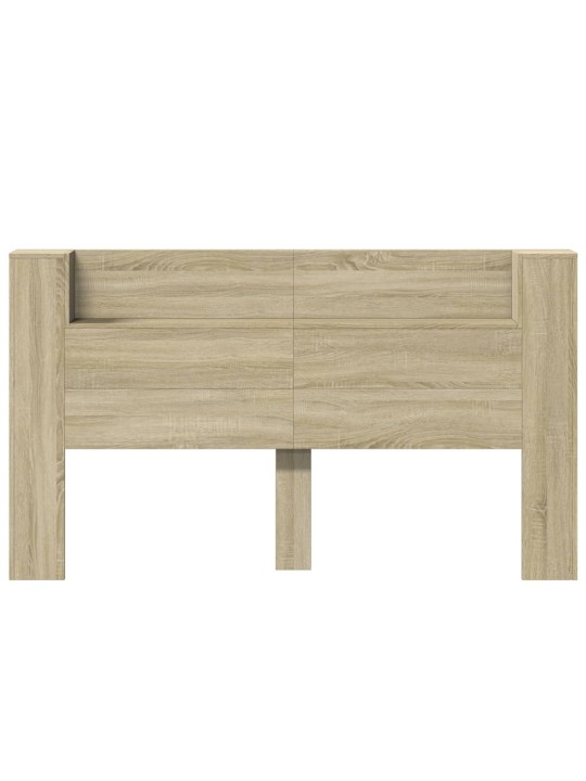 Sängynpäätykaappi led-valoilla sonoma-tammi 180x16,5x103,5 cm