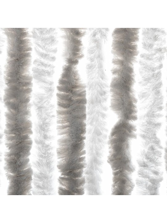 Hyönteisverho vaaleanharmaa ja valkoinen 56x185 cm chenille