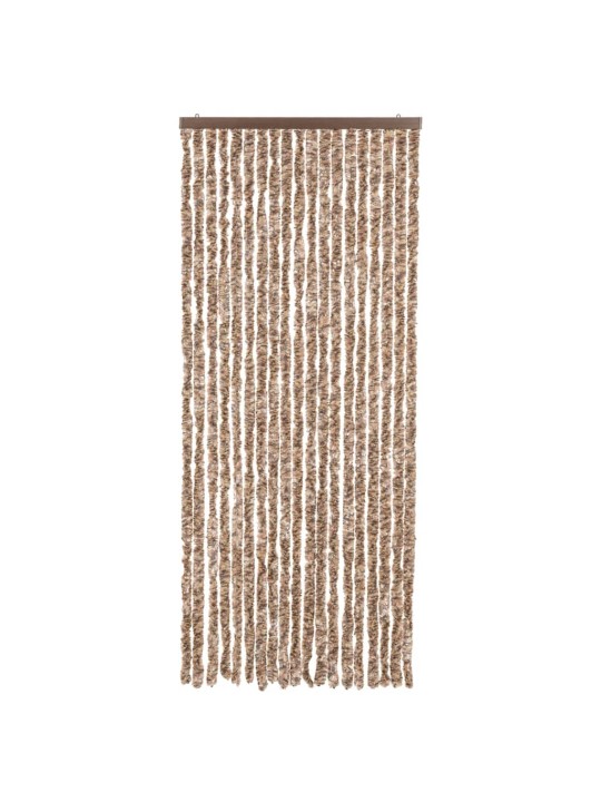 Hyönteisverho beige ja tummanruskea 56x185 cm chenille