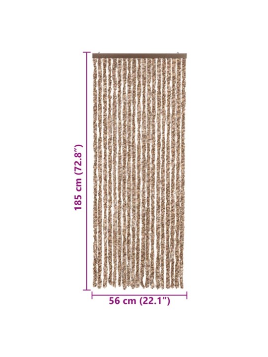 Hyönteisverho beige ja tummanruskea 56x185 cm chenille