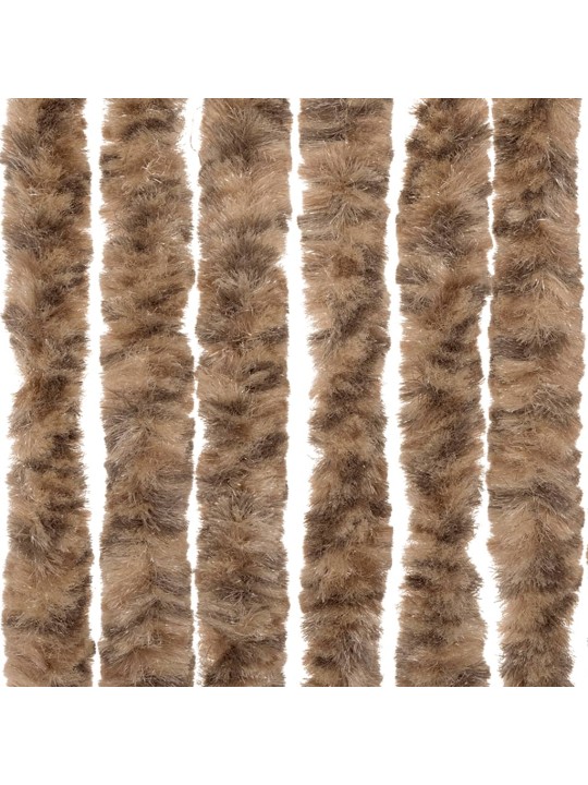 Hyönteisverho beige ja tummanruskea 56x200 cm chenille