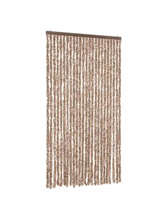 Hyönteisverho beige ja tummanruskea 100x220 cm chenille