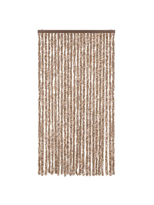 Hyönteisverho beige ja tummanruskea 100x230 cm chenille