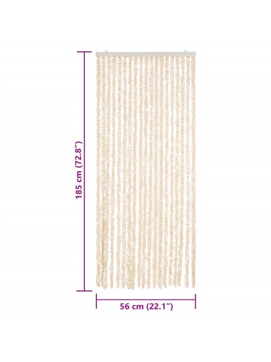 Hyönteisverho beige ja valkoinen 56x185 cm chenille