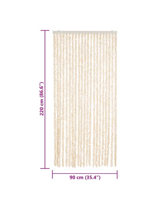 Hyönteisverho beige ja valkoinen 90x220 cm Chenille