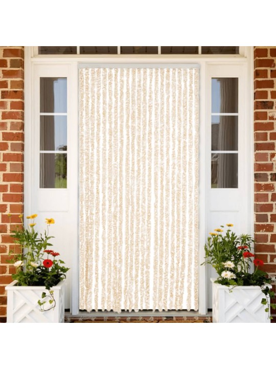 Hyönteisverho beige ja valkoinen 90x220 cm Chenille