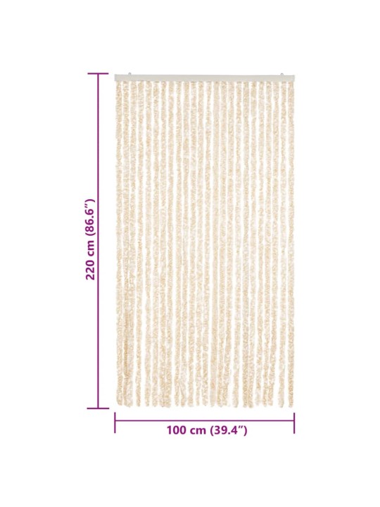 Hyönteisverho beige ja valkoinen 100x220 cm Chenille