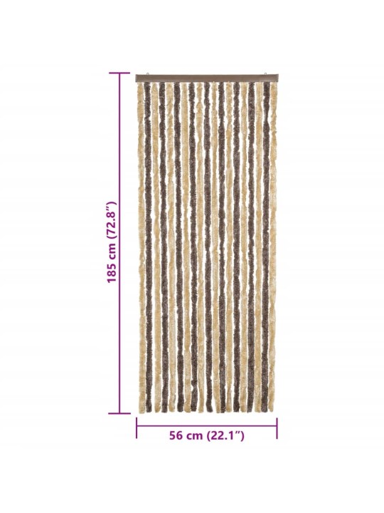 Hyönteisverho tummanruskea ja beige 56x185 cm chenille