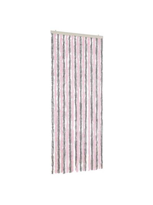 Hyönteisverho hopeanharmaa ja pinkki 56x185 cm chenille