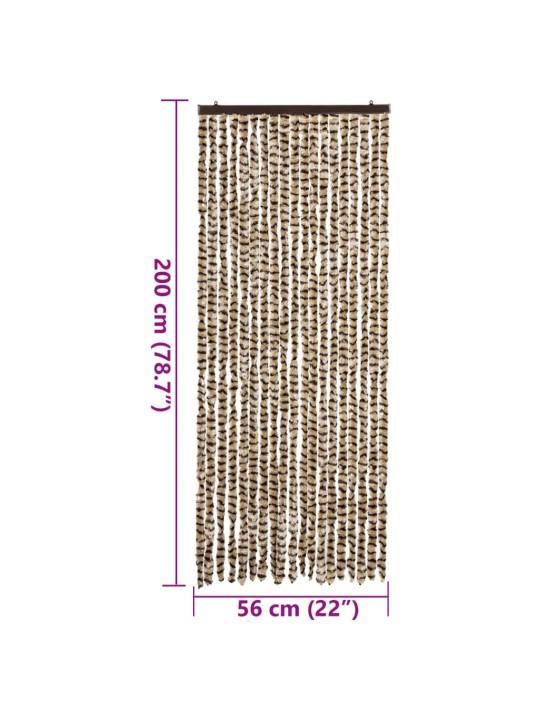 Hyönteisverho beige ja ruskea 56x200 cm Chenille