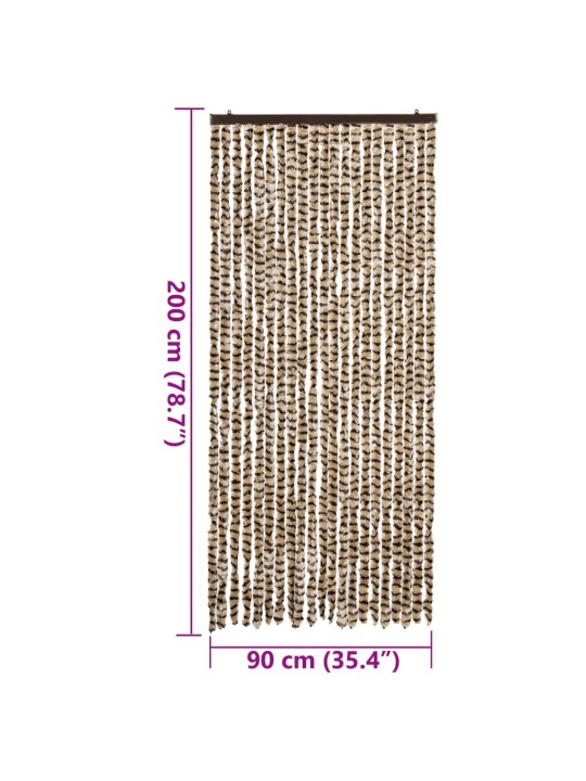 Hyönteisverho beige ja ruskea 90x200 cm chenille