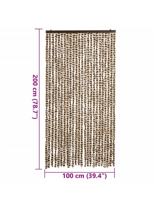 Hyönteisverho beige ja ruskea 100x200 cm chenille