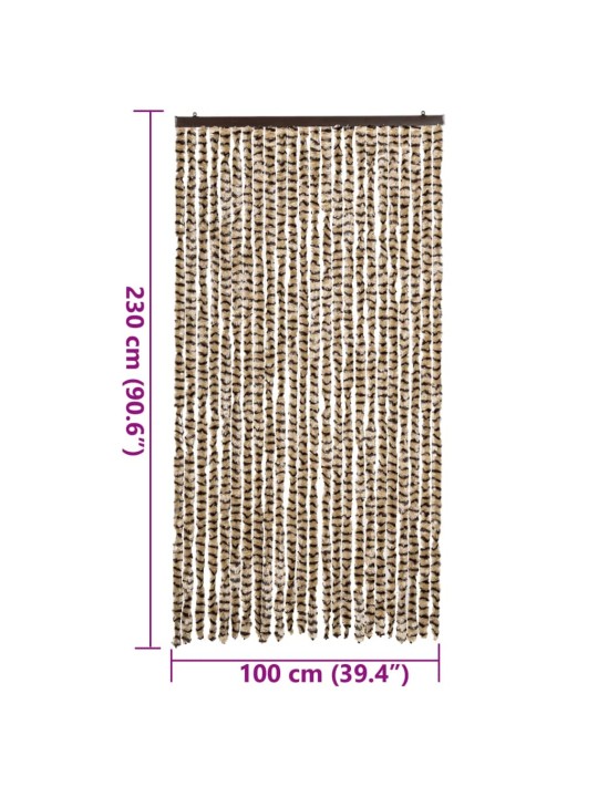 Hyönteisverho beige ja ruskea 100x230 cm chenille