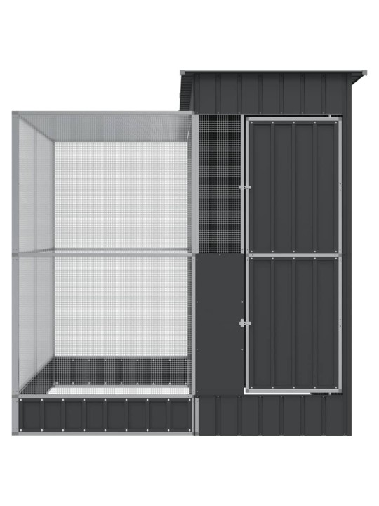 Aviaario jatkeella hopea 209x203x216 cm teräs