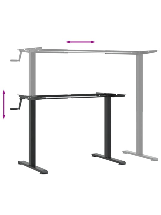 Seisontapöydän runko musta (94-135)x60x(70-114) cm teräs