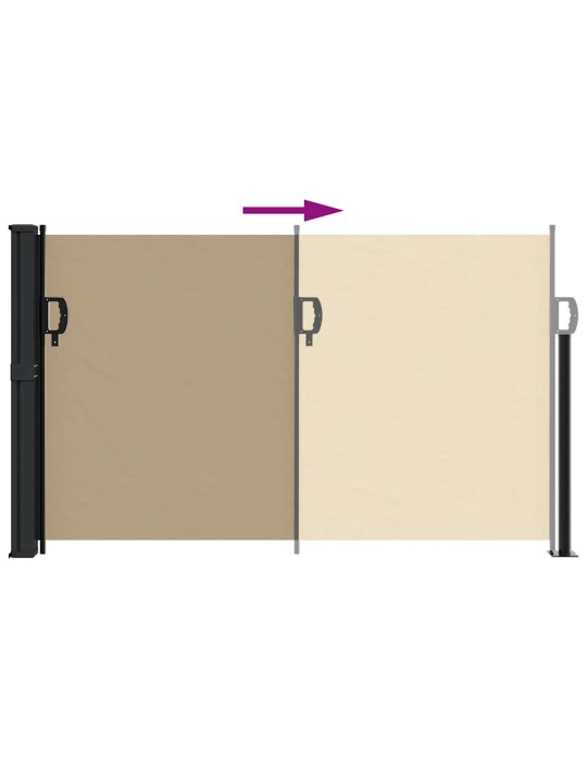 Sisäänvedettävä sivumarkiisi beige 120x500 cm