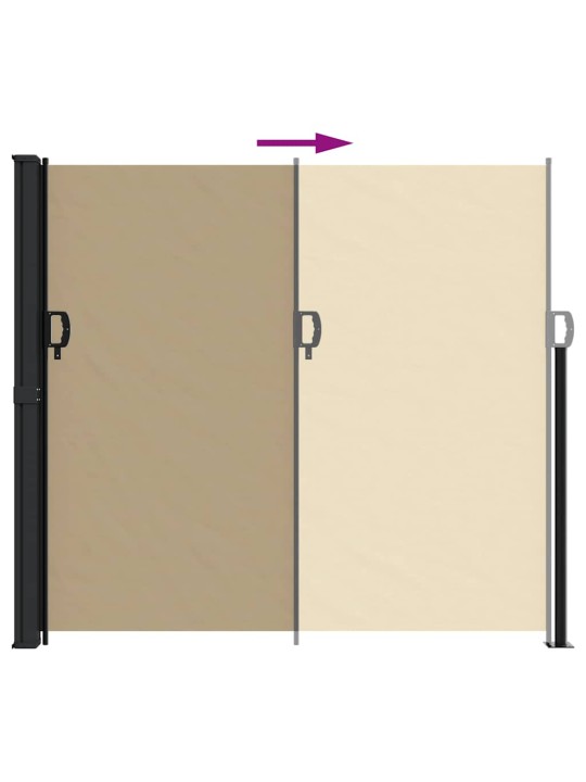 Sisäänvedettävä sivumarkiisi beige 180x500 cm