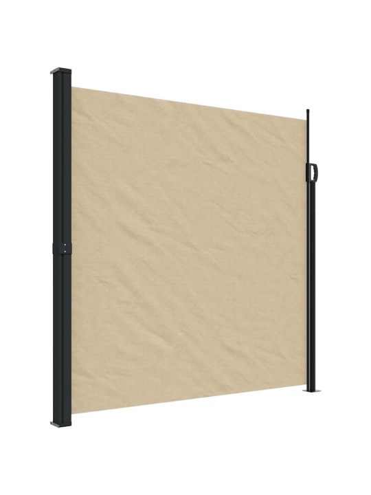 Sisäänvedettävä sivumarkiisi beige 200x500 cm