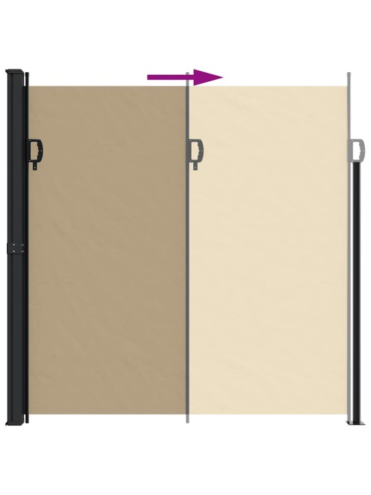 Sisäänvedettävä sivumarkiisi beige 200x500 cm
