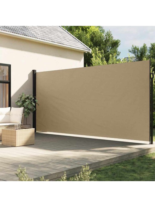 Sisäänvedettävä sivumarkiisi beige 200x500 cm