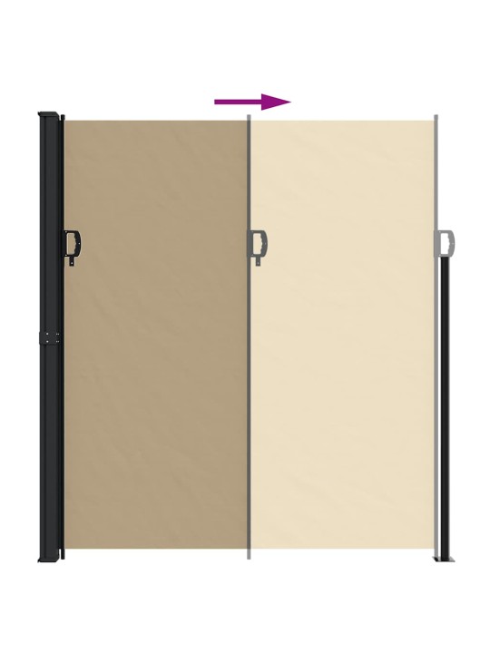 Sisäänvedettävä sivumarkiisi beige 220x500 cm