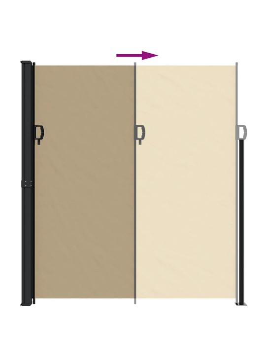 Sisäänvedettävä sivumarkiisi beige 220x600 cm