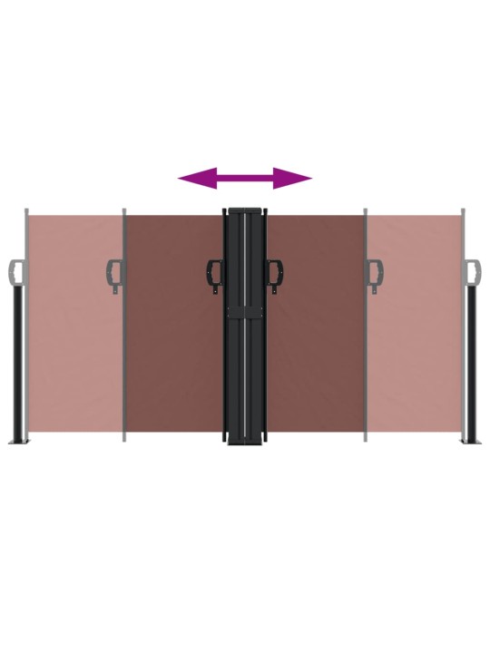 Sisäänvedettävä sivumarkiisi 120x600 cm ruskea