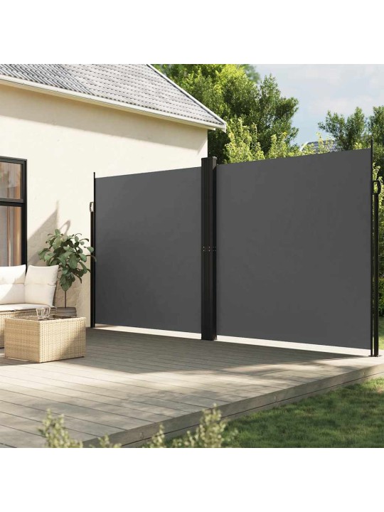 Sisäänvedettävä sivumarkiisi antrasiitti 220x600 cm