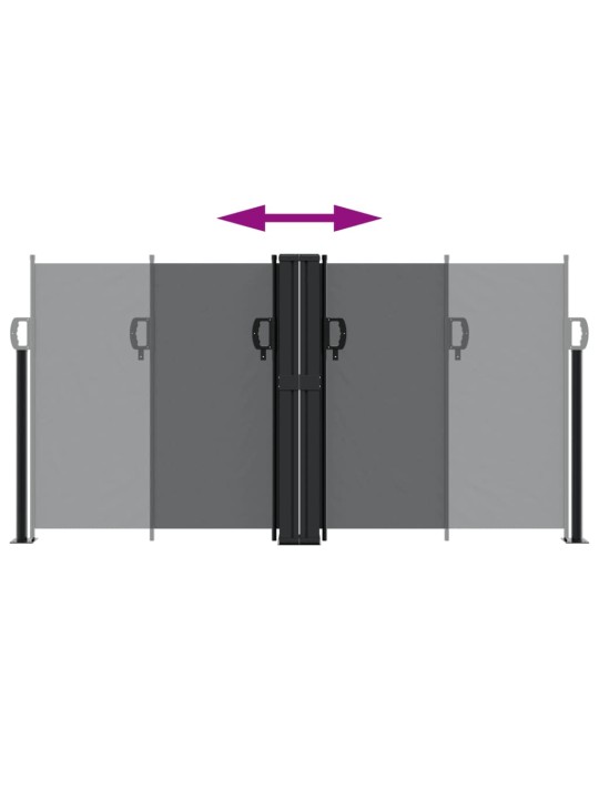 Sisäänvedettävä sivumarkiisi 120x1000 cm musta