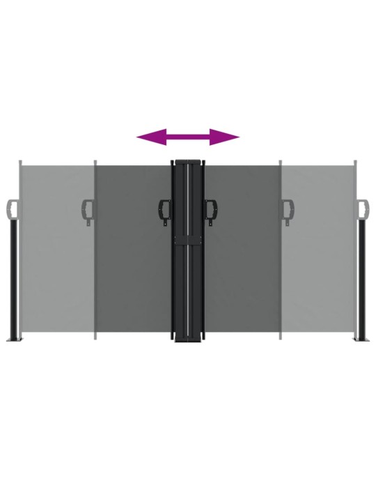 Sisäänvedettävä sivumarkiisi 120x1000 cm antrasiitti