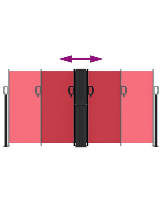 Sisäänvedettävä sivumarkiisi punainen 120x1200 cm