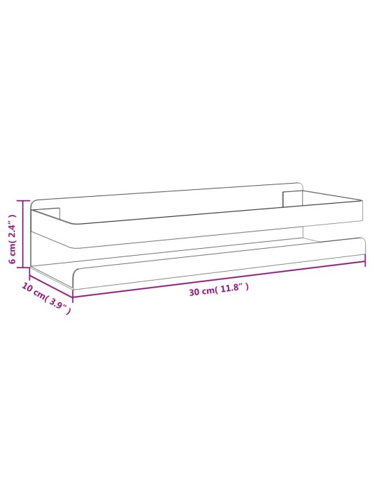 Suihkuhylly 30x10x6 cm harjattu 304 ruostumaton teräs