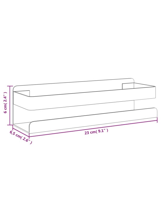 Suihkuhylly 23x6,5x6 cm harjattu 304 ruostumaton teräs